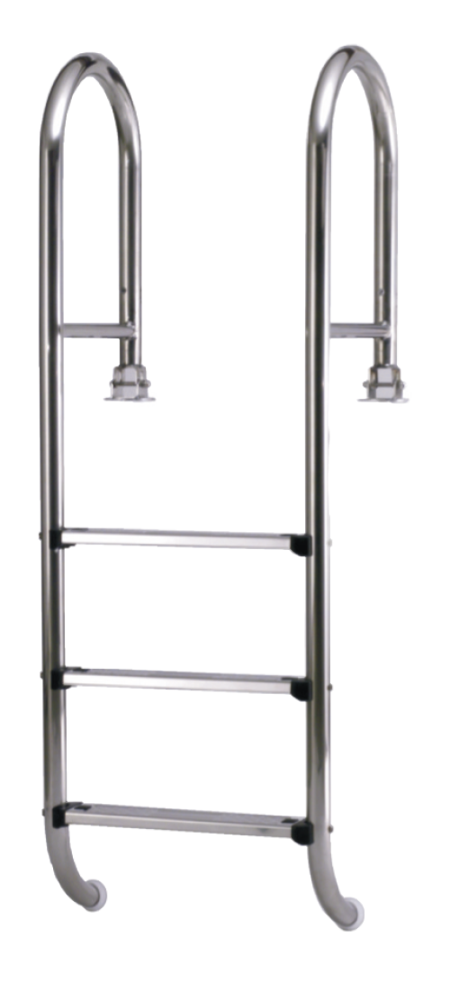 Edelstahlleiter KIPP D 43 mm in V2A enger Holm mit Flanschmontage - 3 Wahlmöglichkeiten