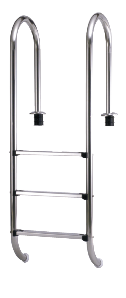 Edelstahlleiter MURO D 43 mm in V2A enger Holm mit Ankersockel - 4 Wahlmöglichkeiten