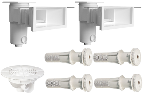 BWT Einbauteile Set mit Highlevel Skimmer, Einlaufdüsen und Bodenablauf BL-311