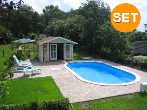 SWIM Ovalpool 700 x 350 x 135 cm - Komplettset
