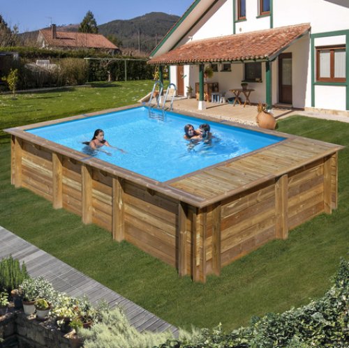 Gre Holzpool Evora Plus 620 x 420 x 136 cm mit Filteranbau