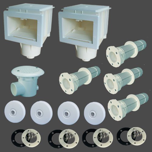 Set 3 - 2 Skimmer, 1 Bodenablauf, 4 Düsen ABS