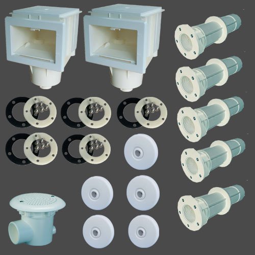 Set 4 - 2 Skimmer, 1 Bodenablauf, 5 Düsen ABS