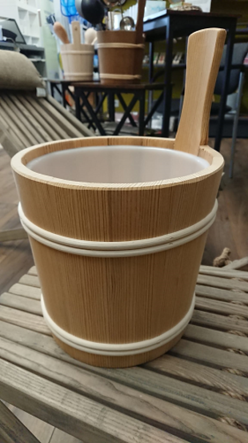 Aufgusskübel 5 Liter, Außen Espenthermoholz