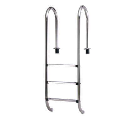 Edelstahlleiter MURO D 43 mm in V2A enger Holm mit Ankersockel - 4 Wahlmöglichkeiten