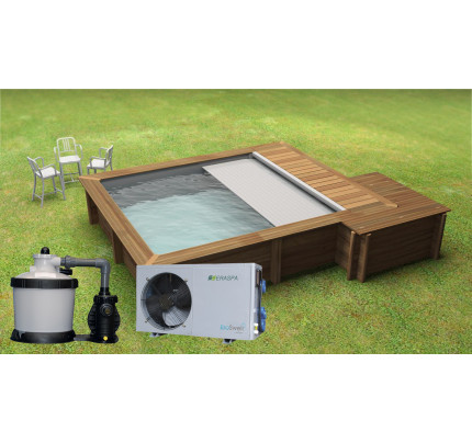 Upgrade: Technikraum-Anbau, Sandfilteranlage 4 m3/h und 6 kW Wärmepumpe - Urban Pools